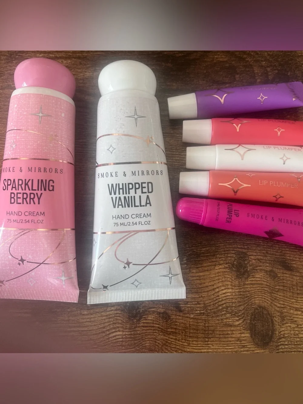 Smoke & Mirrors Hand Creams & Lip Plumper Beauty Bundle 7 Pc